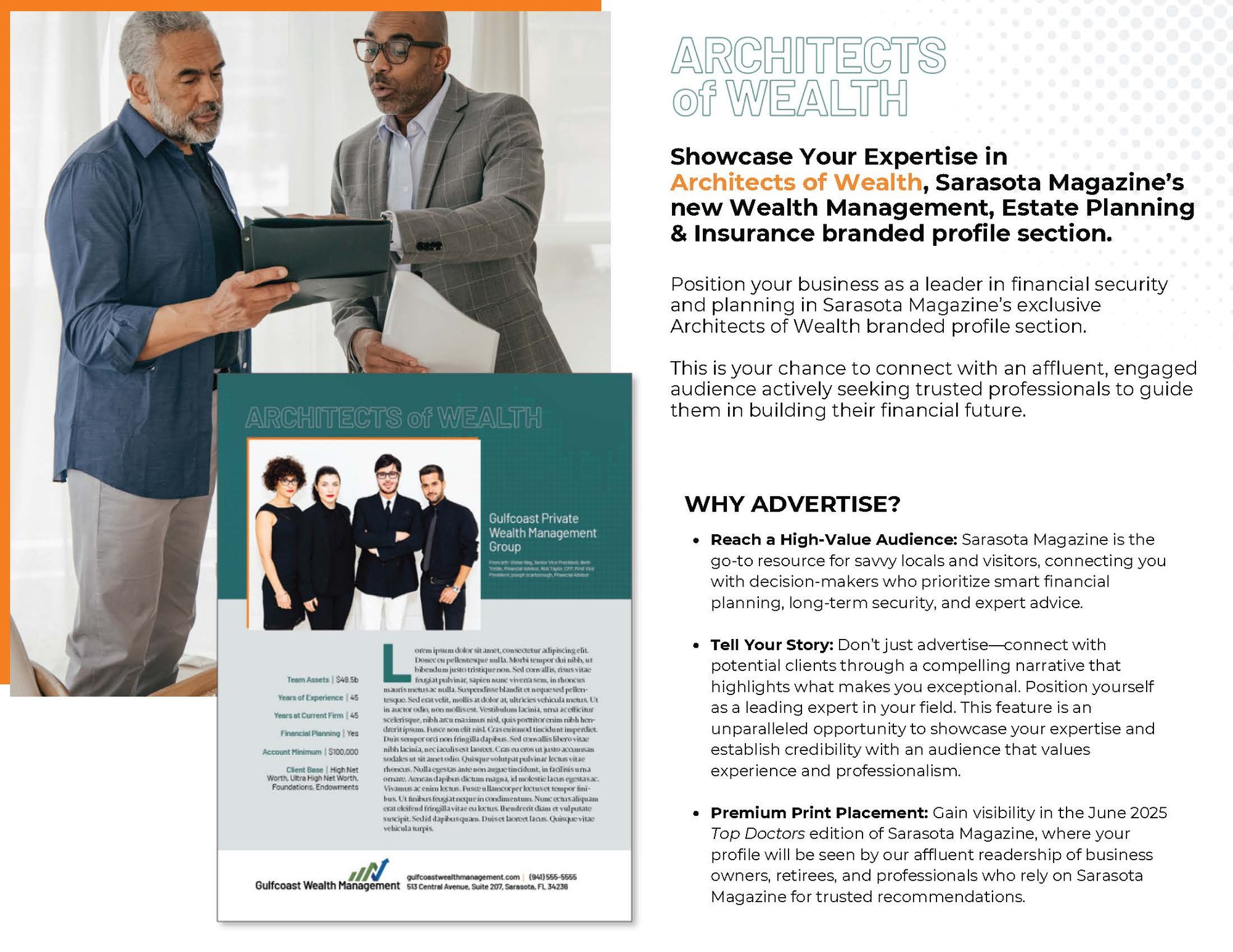 Sarasota Magazine - Architects of Wealth - Sell Sheet (June)_Page_1
